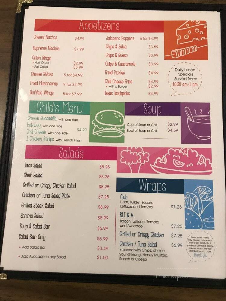 D Bar Cafe - Jal, NM menu_pic