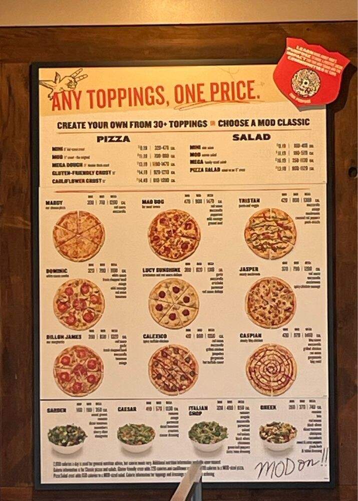 MOD Pizza - Corona, CA menu_pic