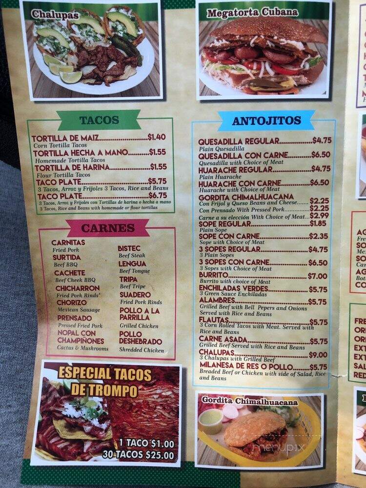 Taqueria Chimalhuacan - Dallas, TX menu_pic