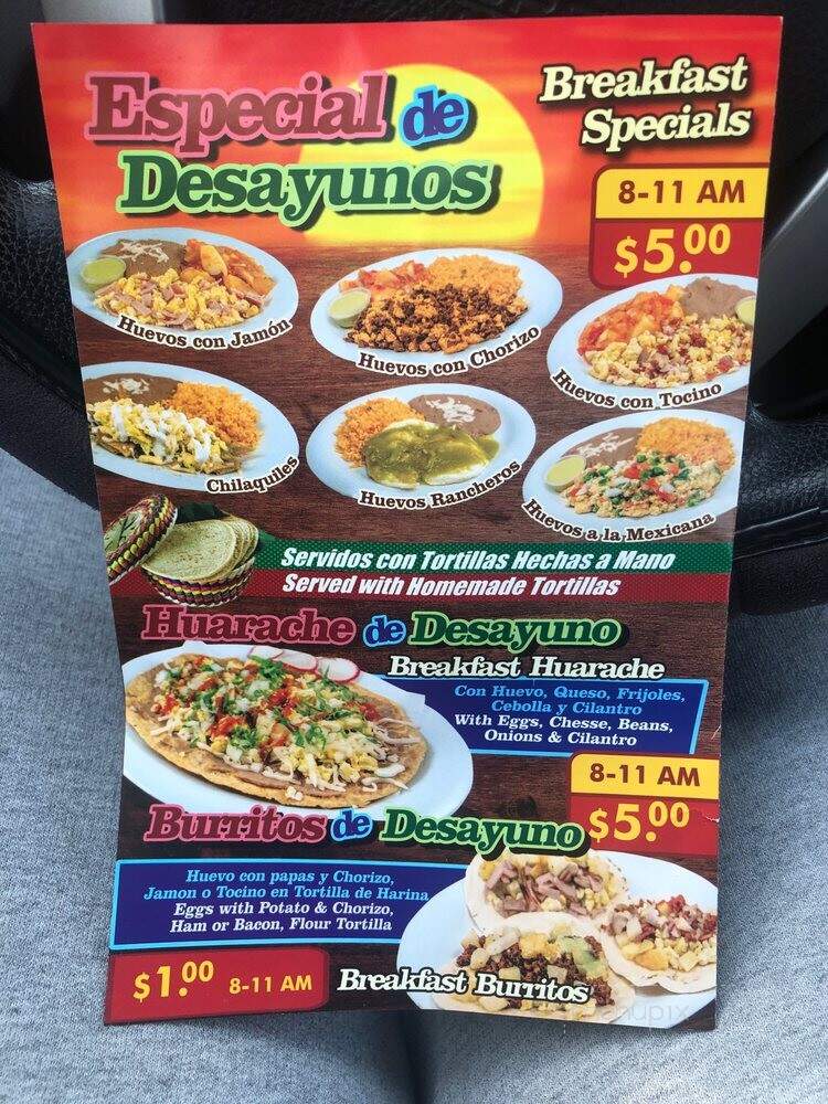 Taqueria Chimalhuacan - Dallas, TX menu_pic