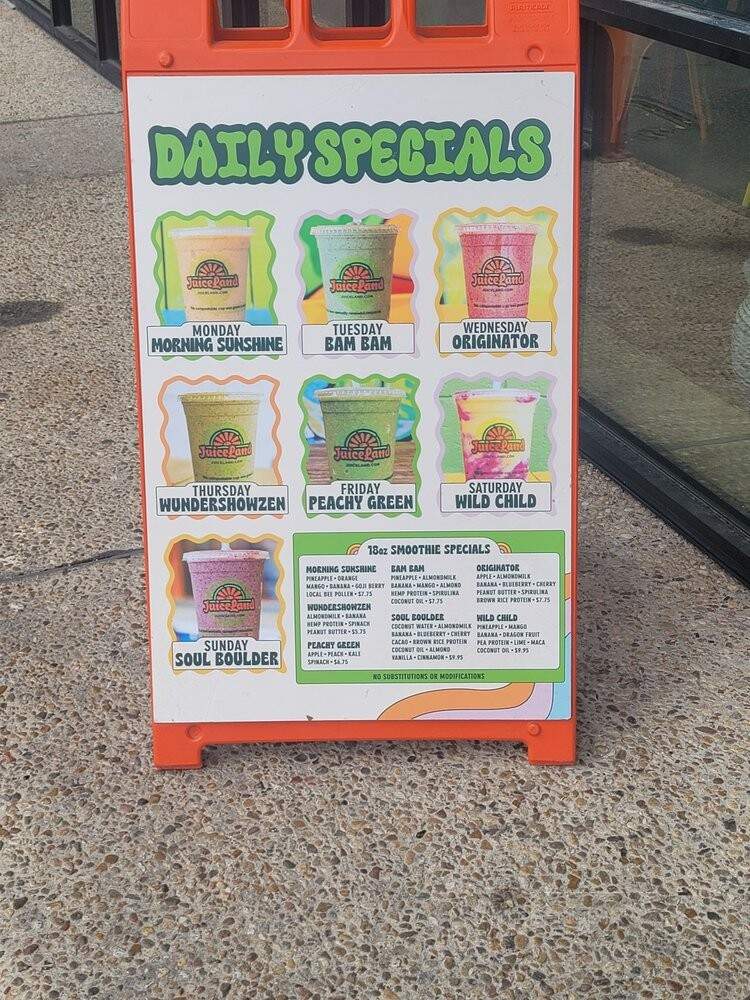 JuiceLand - Austin, TX menu_pic