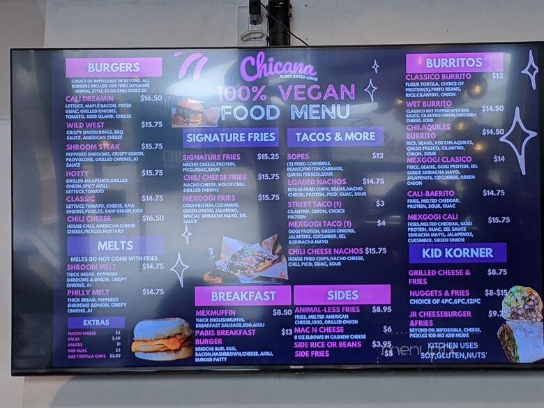 Chicana Vegana - Fullerton, CA menu_pic