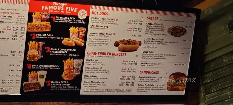 Portillo's Hot Dogs - Indianapolis, IN menu_pic
