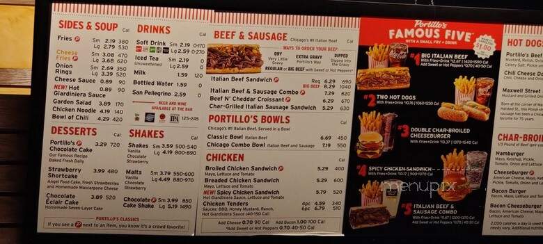 Portillo's Hot Dogs - Indianapolis, IN menu_pic