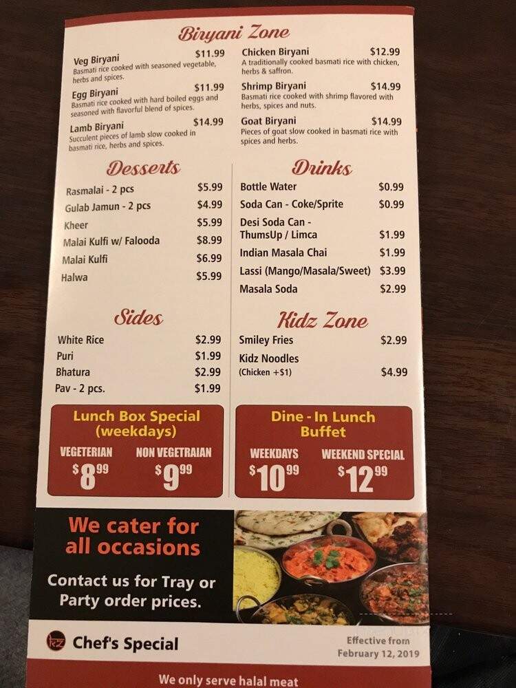 Kurry Zone - Somerset, NJ menu_pic