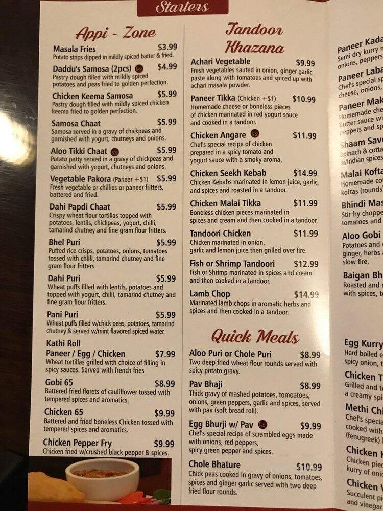 Kurry Zone - Somerset, NJ menu_pic