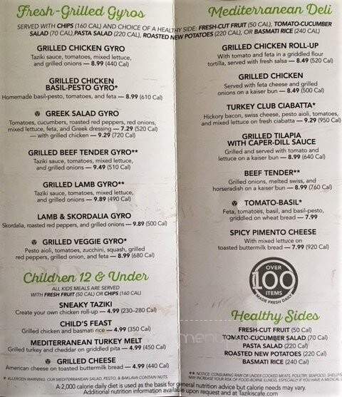 Taziki's Mediterranean Cafe - Eagle, ID menu_pic