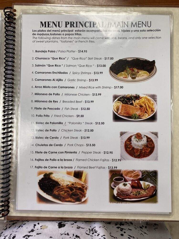 Cafe Que Rico - North Miami Beach, FL menu_pic