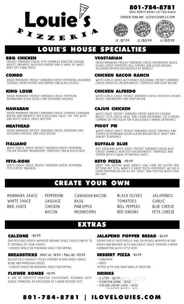 Louies Pizzeria - Layton, UT menu_pic