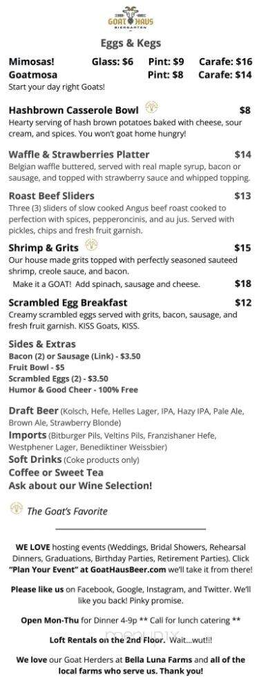 Goat Haus Biergarten - Montgomery, AL menu_pic