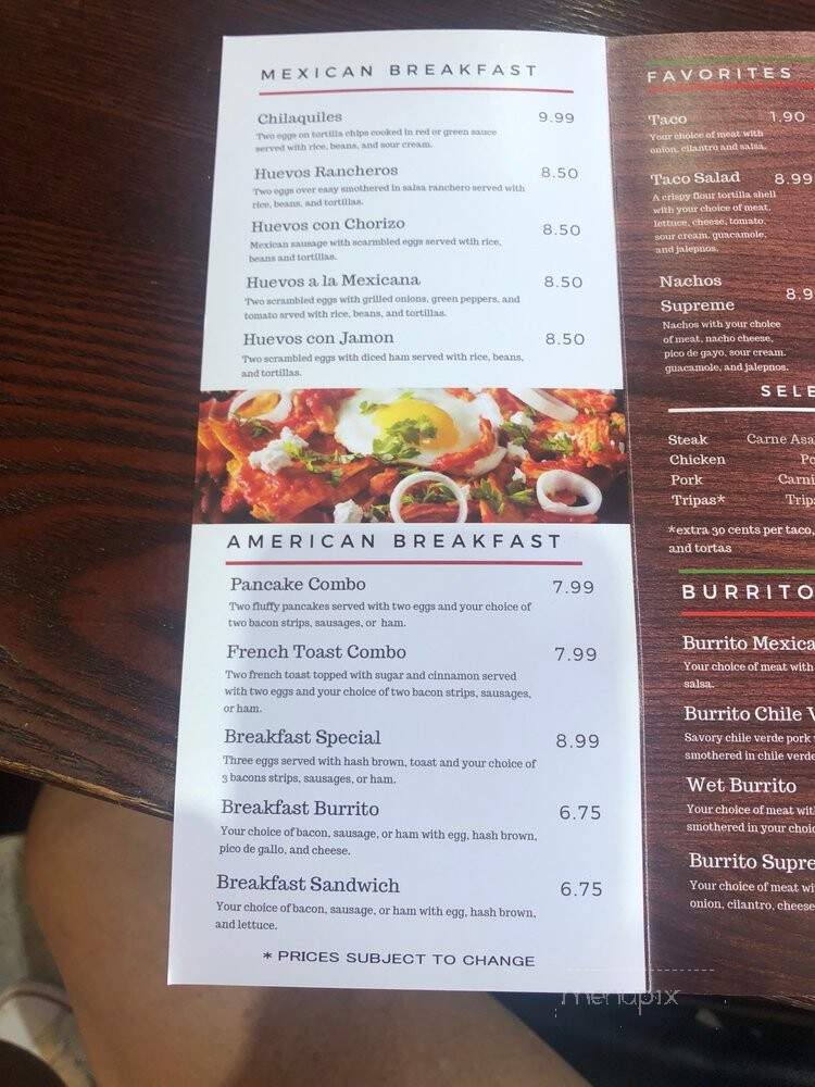 Sandy's Cocina - Azusa, CA menu_pic