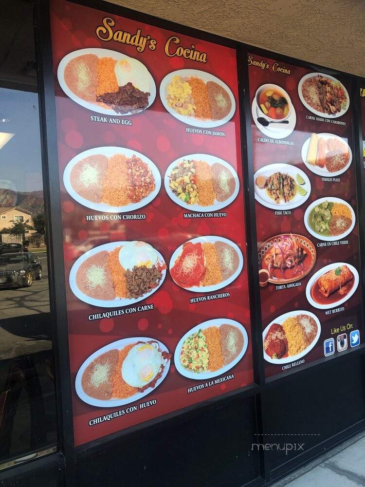 Sandy's Cocina - Azusa, CA menu_pic