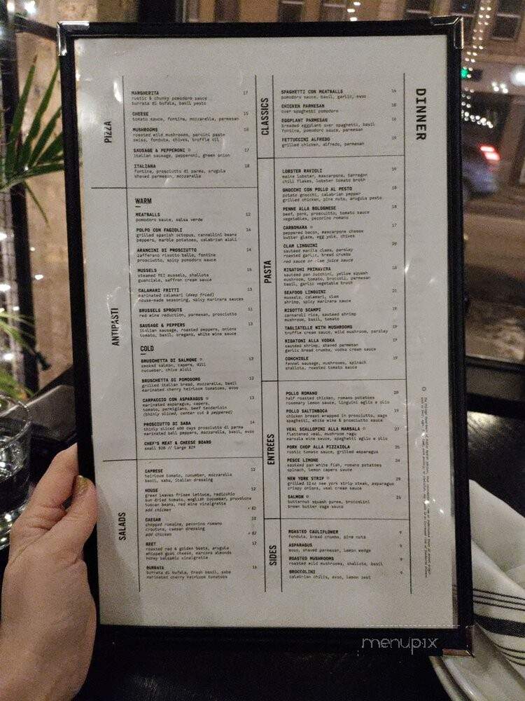 SABA Italian Bar + Kitchen - Chicago, IL menu_pic