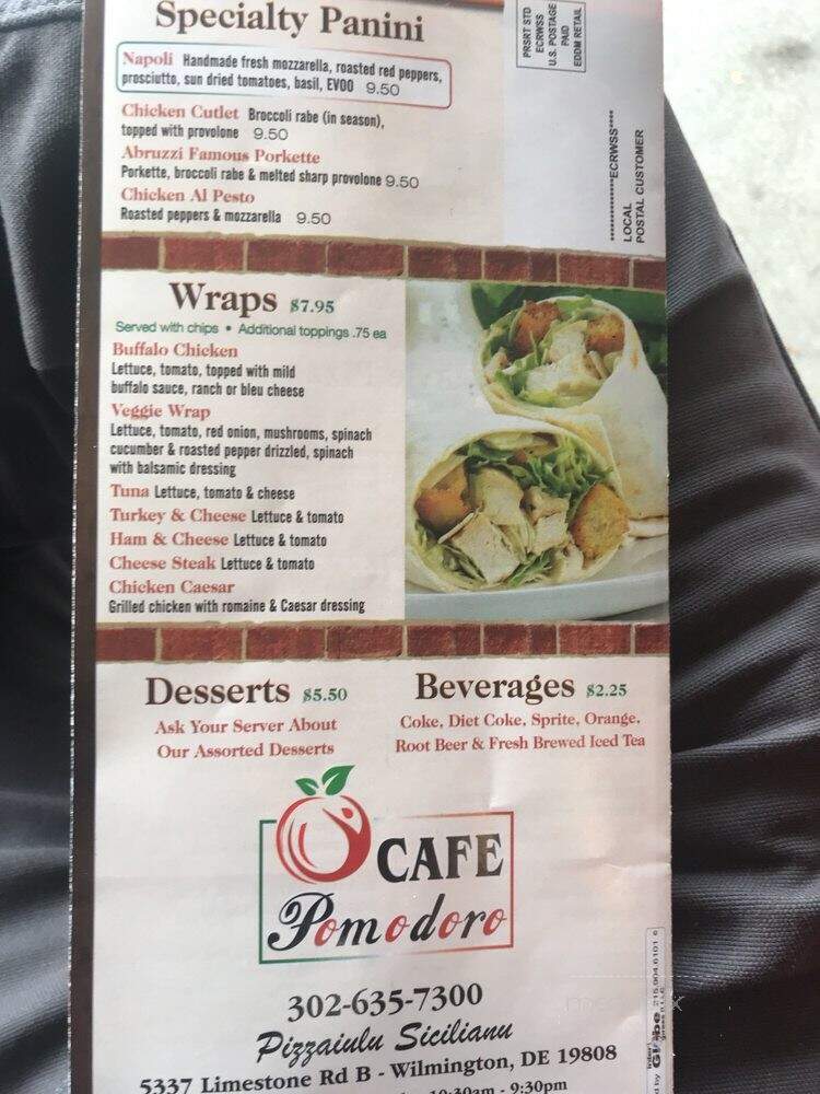 Cafe Pomodoro - Wilmington, DE menu_pic