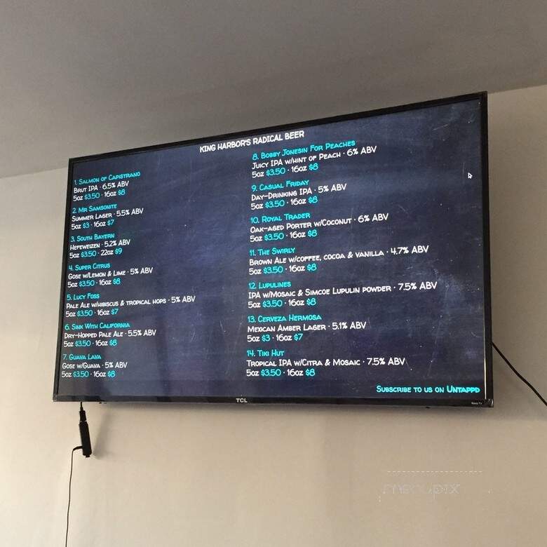 King Harbor Brewing Company Village Tasting Room - Redondo Beach, CA menu_pic