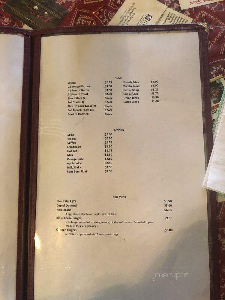 Eva Mae's Cafe - Tres Pinos, CA menu_pic