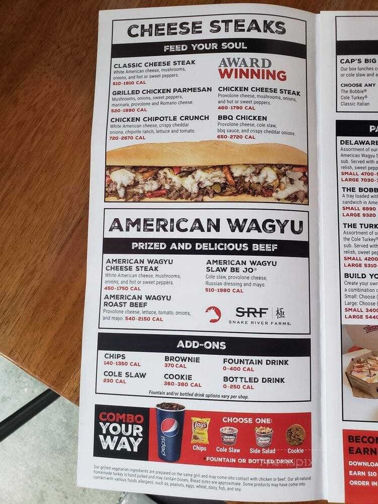 Capriotti's Sandwich Shop - Las Vegas, NV menu_pic