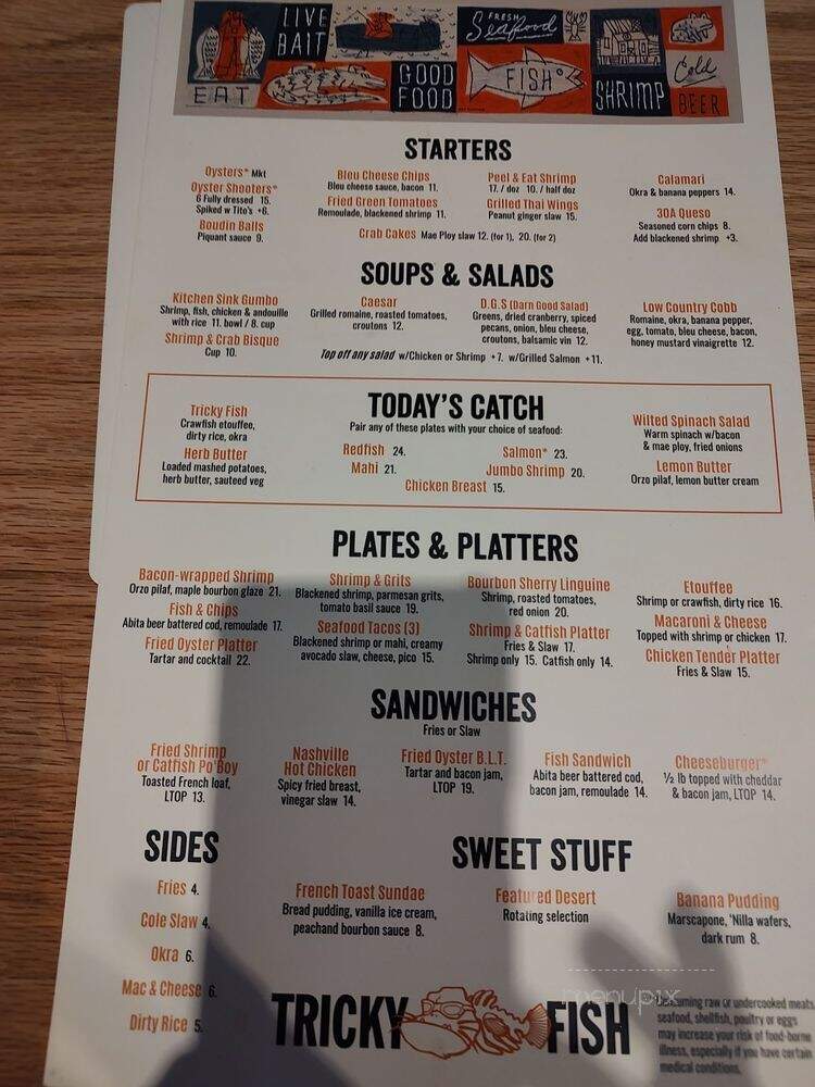 Tricky Fish - Fort Worth, TX menu_pic