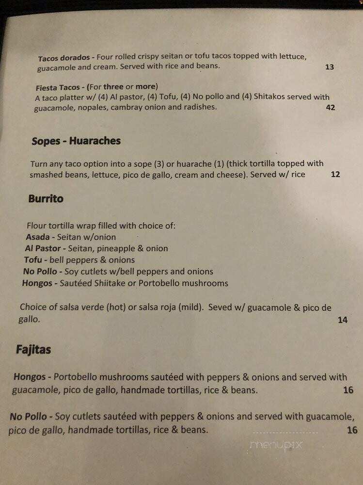 Luna Verde Vegan Mexican Restaurant - Bradley Beach, NJ menu_pic