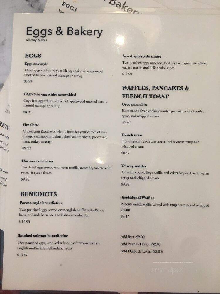 Eggs and Bakery - Miami, FL menu_pic