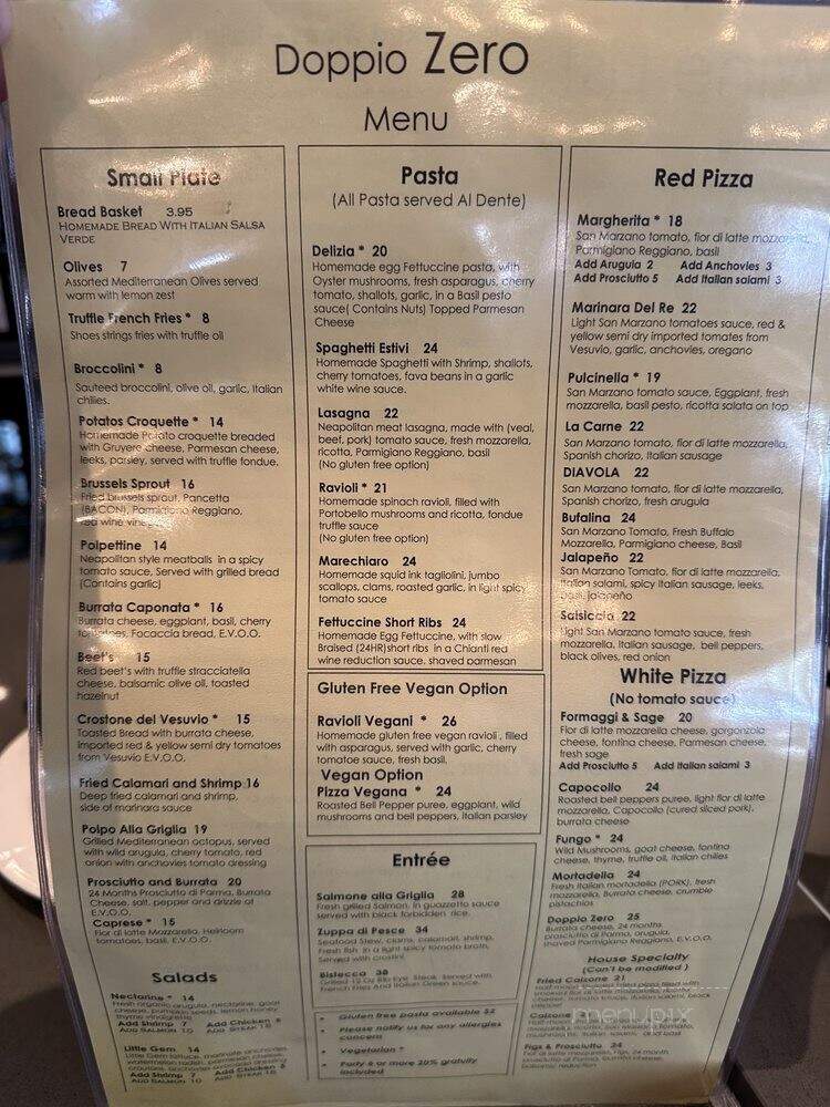 Doppio Zero - San Francisco, CA menu_pic