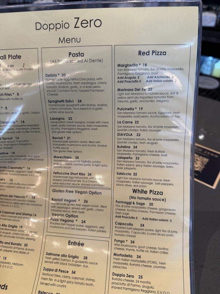 Doppio Zero - San Francisco, CA menu_pic