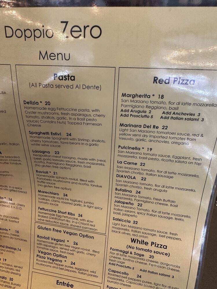 Doppio Zero - San Francisco, CA menu_pic