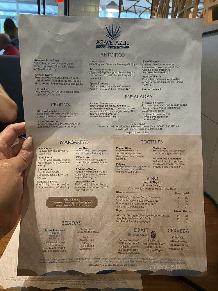 Agave Azul - Winter Park, FL menu_pic