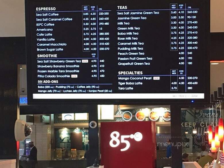 85 Degree C Bakery Cafe - Tukwila, WA menu_pic