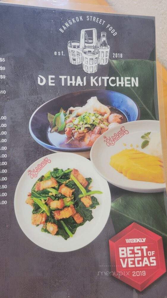D E Thai Kitchen - Las Vegas, NV menu_pic