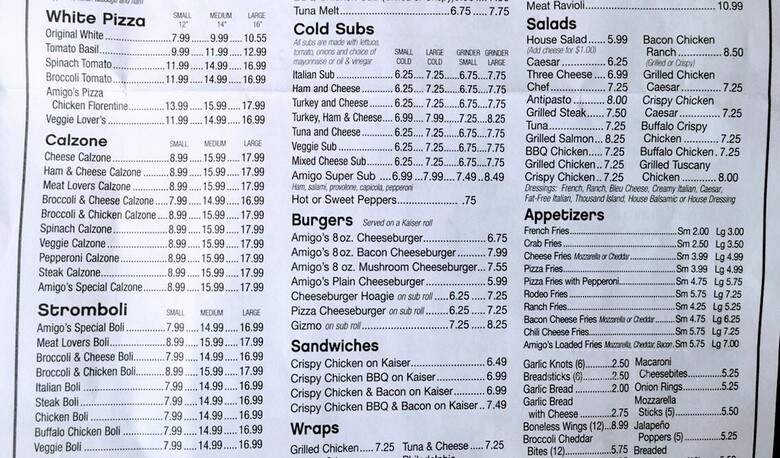 Amigo's Pizza - Reading, PA menu_pic