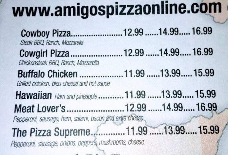 Amigo's Pizza - Reading, PA menu_pic