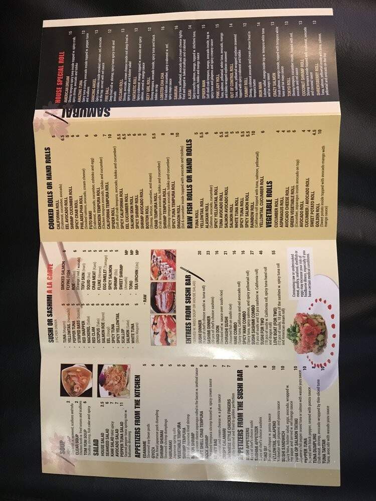 Samurai Hibachi Sushi Japanese Steakhouse - Shrewsbury, PA menu_pic