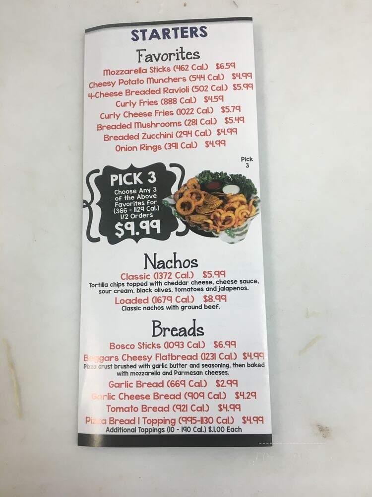 Beggars Pizza - Valparaiso, IN menu_pic
