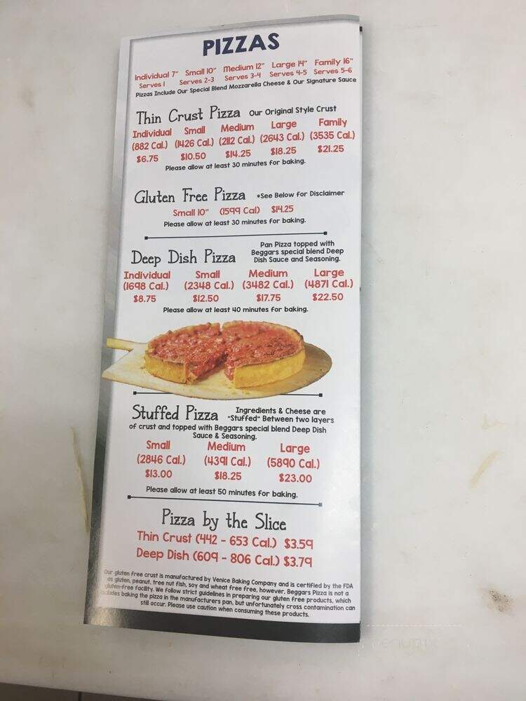 Beggars Pizza - Valparaiso, IN menu_pic