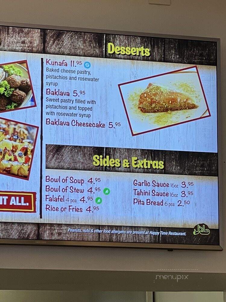 Happy Time Mediterranean Restaurant - El Cajon, CA menu_pic