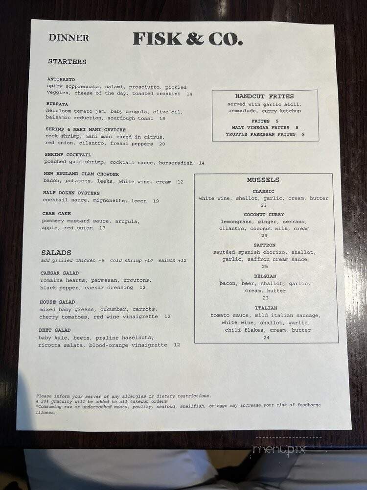Fisk & Co. - Chicago, IL menu_pic