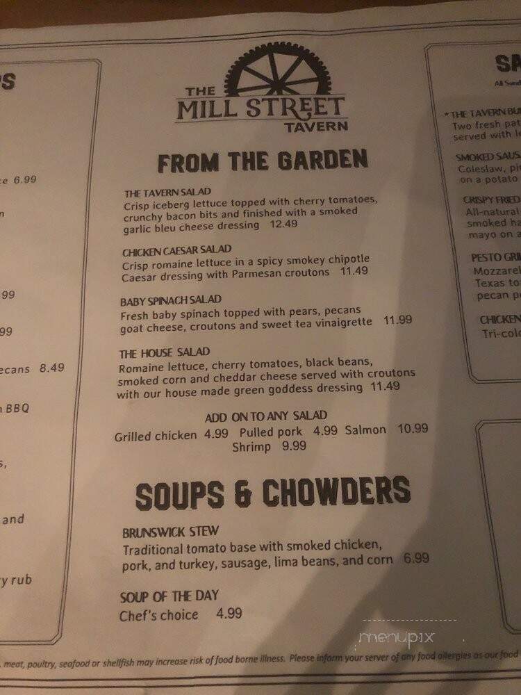 The Mill Street Tavern - Mount Pleasant, SC menu_pic