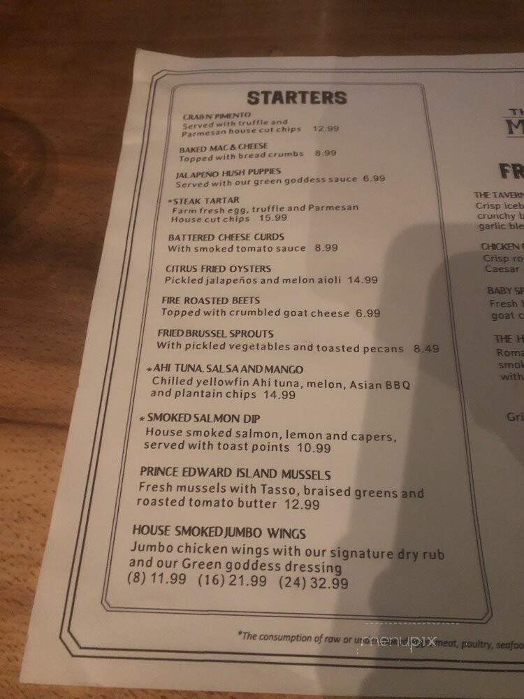 The Mill Street Tavern - Mount Pleasant, SC menu_pic