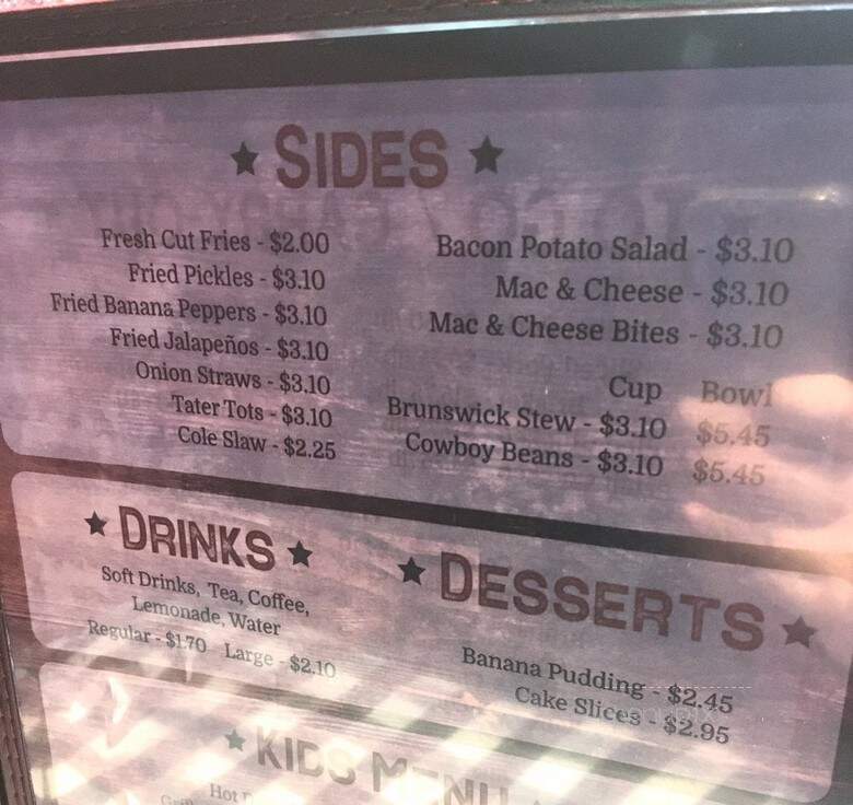 Wolf Creek BBQ - Cornelia, GA menu_pic