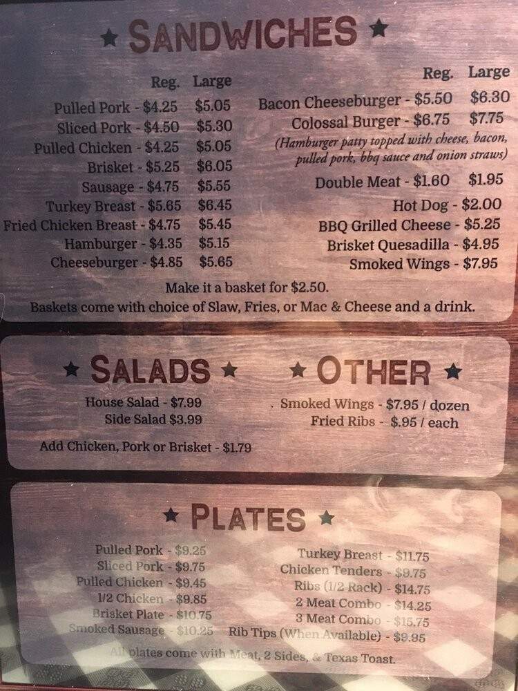 Wolf Creek BBQ - Cornelia, GA menu_pic