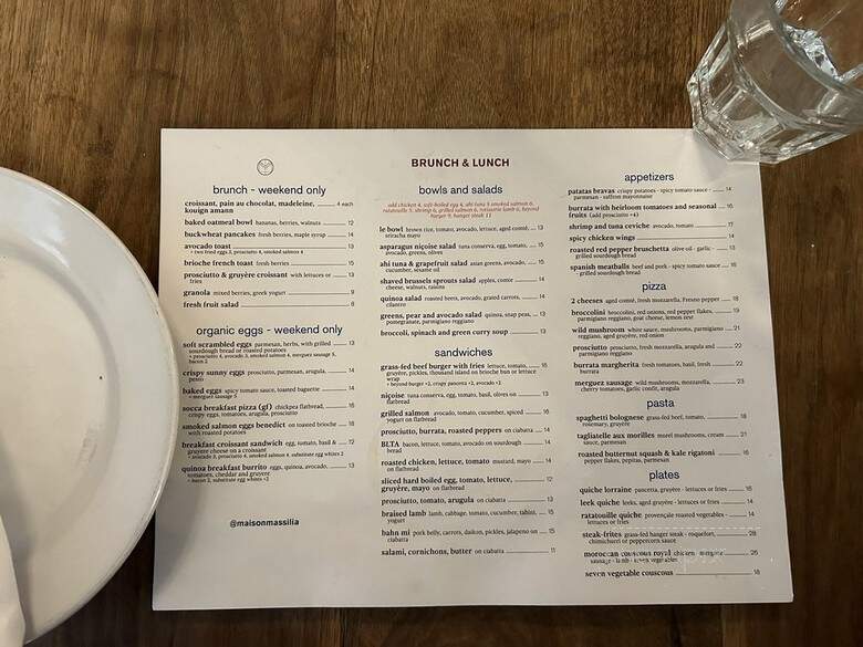 Massilia - Santa Monica, CA menu_pic