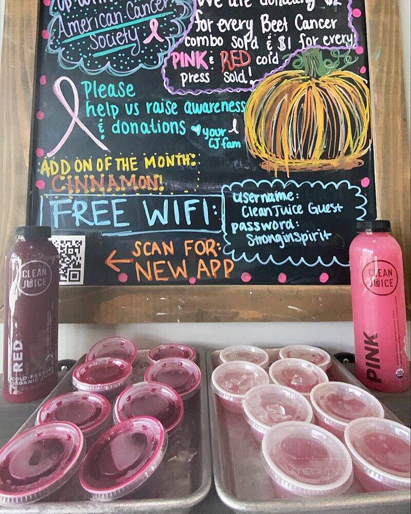 Clean Juice - Mount Pleasant, SC menu_pic