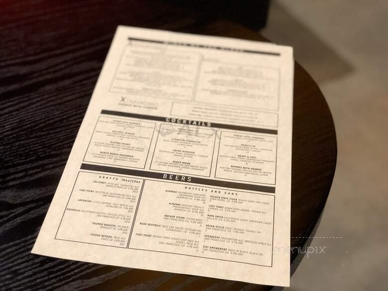 ALX Gastropub - San Francisco, CA menu_pic