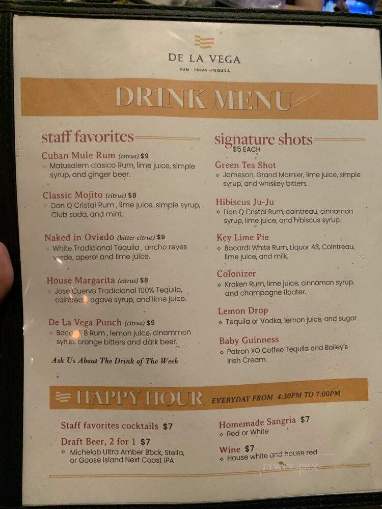 De la Vega - Oviedo, FL menu_pic