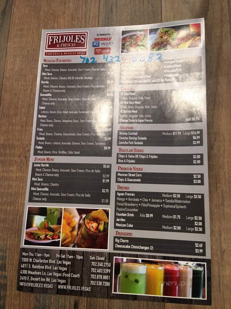Frijoles & Frescas - Las Vegas, NV menu_pic