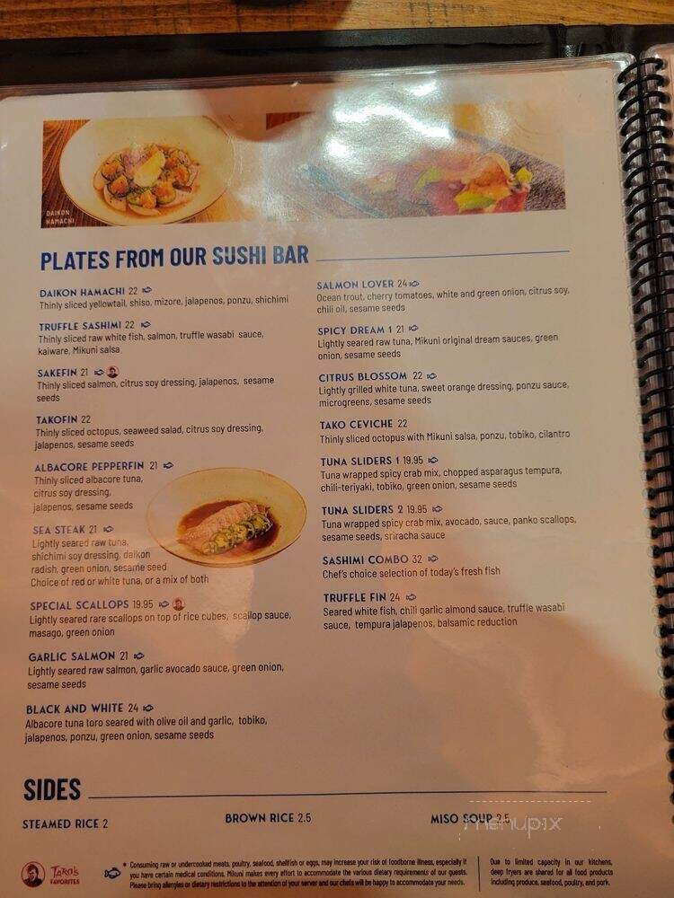 Mikuni Japanese Restaurant & Sushi Bar - Concord, CA menu_pic