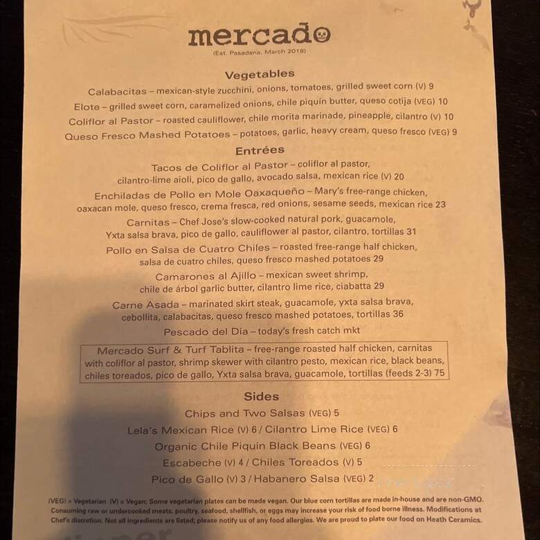 Mercado Pasadena - Pasadena, CA menu_pic