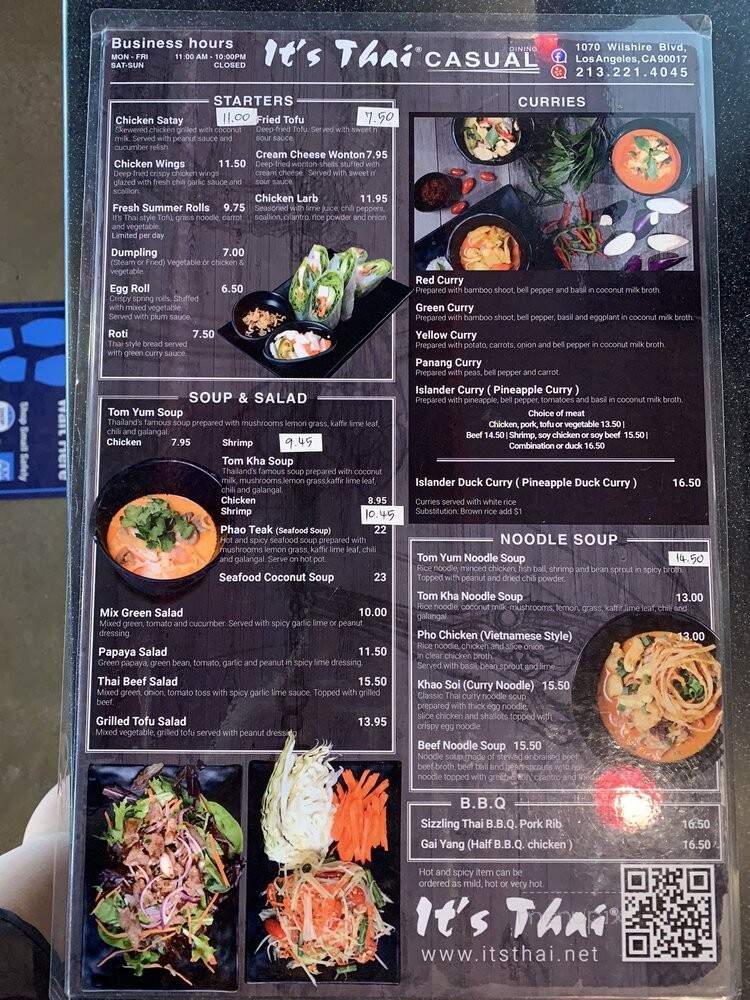 It's Thai Casual Dining - Los Angeles, CA menu_pic