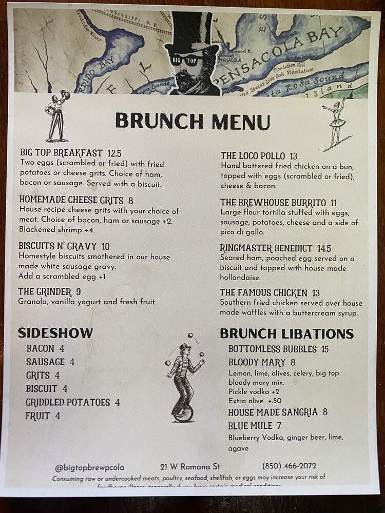 Big Top Brewing Company - Pensacola, FL menu_pic